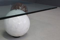  Cattelan Italia Coffee Table in marble globe white black and red by Cattelan Italia 1990s - 1258315