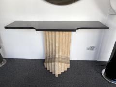  Cattelan Italia Console Travertine and Black Marble by Cattelan Italia Italy 1970s - 2755744