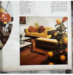  Celina Brazilian Modern Sofa in Hardwood and White Linen by Celina Brazil c 1960 - 3339182