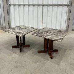  Celina Decora es Brazilian Modern Pair of Side Tables in Rosewood and Granite by Celina c 1960 - 3488584