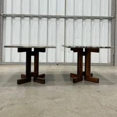  Celina Decora es Brazilian Modern Pair of Side Tables in Rosewood and Granite by Celina c 1960 - 3488588