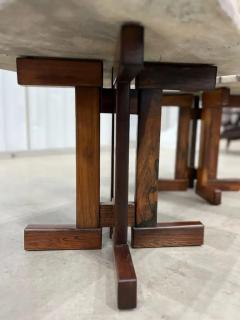  Celina Decora es Brazilian Modern Pair of Side Tables in Rosewood and Granite by Celina c 1960 - 3488640