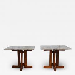  Celina Decora es Brazilian Modern Pair of Side Tables in Rosewood and Granite by Celina c 1960 - 3505037