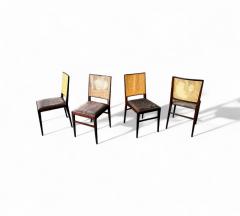  Celina Decora es Brazilian Modern Set of 4 Chairs in Rosewood Leather Celina 1960s - 4416932