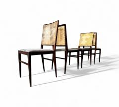  Celina Decora es Brazilian Modern Set of 4 Chairs in Rosewood Leather Celina 1960s - 4416934