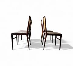  Celina Decora es Brazilian Modern Set of 4 Chairs in Rosewood Leather Celina 1960s - 4416937