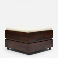  Celina Decora es Brazilian Modern Stool Trunk in Hardwood White linen by Celina 1960 s - 3302211