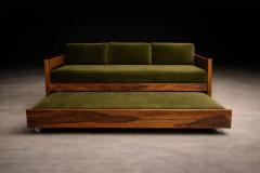  Celina Decora es Brazilian Modern Two in One Rosewood Sofa Daybed in Deep Olive Mohair Celina - 4525285