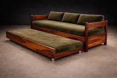  Celina Decora es Brazilian Modern Two in One Rosewood Sofa Daybed in Deep Olive Mohair Celina - 4525291