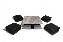  Celina Decora es Celina Decora es Brazilian Modern Rosewood Coffee Table With Ottoman Benches - 3531366