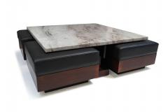  Celina Decora es Celina Decora es Brazilian Modern Rosewood Coffee Table With Ottoman Benches - 3531373