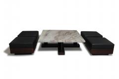  Celina Decora es Celina Decora es Brazilian Modern Rosewood Coffee Table With Ottoman Benches - 3531375