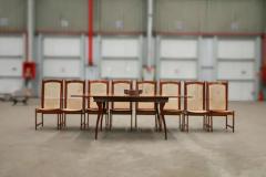  Celina Decora es Mid Century Modern Dining Chair Set in Hardwood Caning Celina Brazil 1960s - 3193621