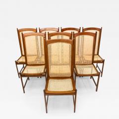  Celina Decora es Mid Century Modern Dining Chair Set in Hardwood Caning Celina Brazil 1960s - 3196685