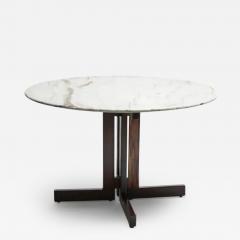  Celina Decora es Midcentury Modern Round Table in Hardwood Marble by Celina Brazil c1960 Sealed - 3188942