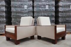  Celina Decora es Pair of Armchairs in Hardwood and Fabric by Celina c 1960 Brazil - 3474519