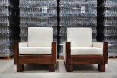  Celina Decora es Pair of Armchairs in Hardwood and Fabric by Celina c 1960 Brazil - 3474520