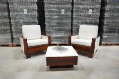  Celina Decora es Pair of Armchairs in Hardwood and Fabric by Celina c 1960 Brazil - 3474537