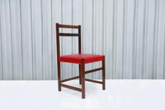  Celina Decora es Set of Six Chairs in Hardwood Red Leather by Celina Decoracoes 1960s - 3488444