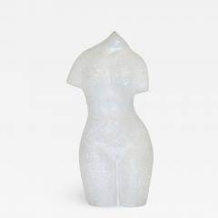  Cenedese 1960s Italian White Scavo Murano Glass Nude Figure - 1117385