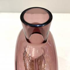  Cenedese 1970s Cenedese Italian Amethyst Purple Murano Glass Bottle Vase with Gold Center - 3217135