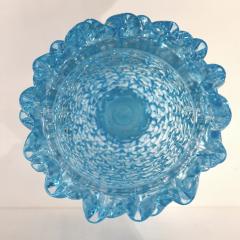  Cenedese 2000s Cenedese Italian Pair of Aquamarine Blue Rostrato Murano Glass Ovoid Vases - 2076217