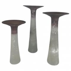  Cenedese A Set of 3 Italian Modern Scavo Glass Candlesticks Cenedese - 4197185