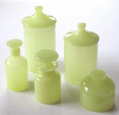  Cenedese A Set of Murano Cenedese Vessels of Pale Chartreuse Opaline Glass - 481776