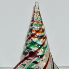  Cenedese Cenedese 1980 Italian Modern Green Red Clear Twisted Murano Glass Tree Sculpture - 2067747