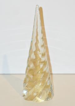  Cenedese Cenedese 1980s Italian Modern 24K Gold Dust Crystal Murano Glass Tree Sculpture - 2234647