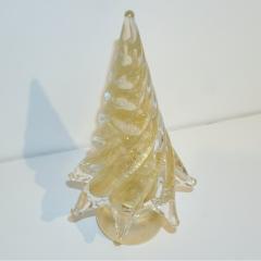  Cenedese Cenedese 1980s Italian Modern 24K Gold Dust Twisted Murano Glass Tree Sculpture - 1821016