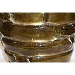  Cenedese Cenedese 1980s Italian Modern Crystal and Gold Murano Glass Urban Sculpture Vase - 1316083
