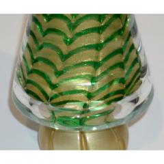  Cenedese Cenedese 1980s Italian Vintage Green and Gold Murano Glass Tree Sculpture - 1446020