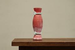  Cenedese Cenedese Murano Attributed Scavo Vase in Red and Green Italy 1960s - 4394812