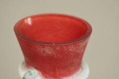  Cenedese Cenedese Murano Attributed Scavo Vase in Red and Green Italy 1960s - 4394883