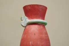  Cenedese Cenedese Murano Attributed Scavo Vase in Red and Green Italy 1960s - 4394885