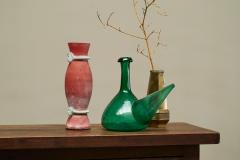  Cenedese Cenedese Murano Attributed Scavo Vase in Red and Green Italy 1960s - 4394891