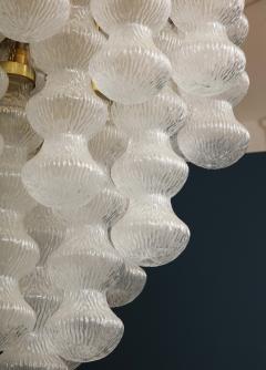  Cenedese Italian Mid Century Cenedese Murano Glass and Brass Flush Mount Chandelier - 1931693