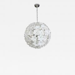  Cenedese Large White Murano Flower Glass Chandelier Attributed to Cenedese - 2669087
