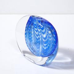  Cenedese Mid Century Hand Blown Murano Cobalt Transparent Glass Vase signed Cenedese - 3975964