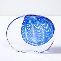  Cenedese Mid Century Hand Blown Murano Cobalt Transparent Glass Vase signed Cenedese - 3975969