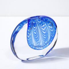  Cenedese Mid Century Hand Blown Murano Cobalt Transparent Glass Vase signed Cenedese - 3975972