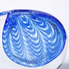  Cenedese Mid Century Hand Blown Murano Cobalt Transparent Glass Vase signed Cenedese - 3975999