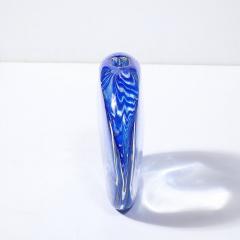  Cenedese Mid Century Hand Blown Murano Cobalt Transparent Glass Vase signed Cenedese - 3976043