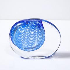  Cenedese Mid Century Hand Blown Murano Cobalt Transparent Glass Vase signed Cenedese - 3976047