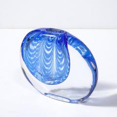  Cenedese Mid Century Hand Blown Murano Cobalt Transparent Glass Vase signed Cenedese - 3976053