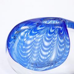  Cenedese Mid Century Hand Blown Murano Cobalt Transparent Glass Vase signed Cenedese - 3976060