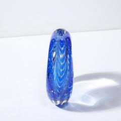  Cenedese Mid Century Hand Blown Murano Cobalt Transparent Glass Vase signed Cenedese - 3976100