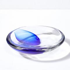  Cenedese Mid Century Hand Blown Ultramarine Transparent Murano Glass Bowl by Cenedese - 3975974