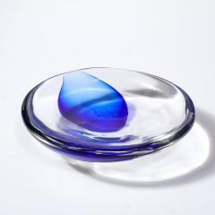  Cenedese Mid Century Hand Blown Ultramarine Transparent Murano Glass Bowl by Cenedese - 3975976